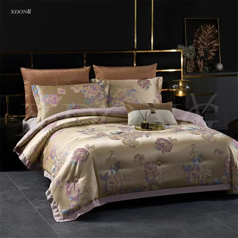 XDONGY（冬云家纺）200*230高精密贡缎鎏金 朝花夕拾 羊 绒蛋白冬被