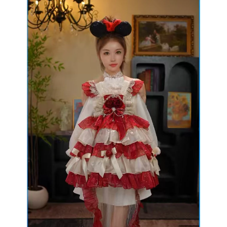 AODUOSEN/奥多森秋季新款高端定制玫瑰女童洛丽塔汉服毛衣裙