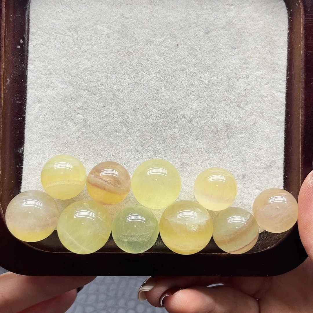 水晶珠宝半成品未镶嵌2莹石小球一组