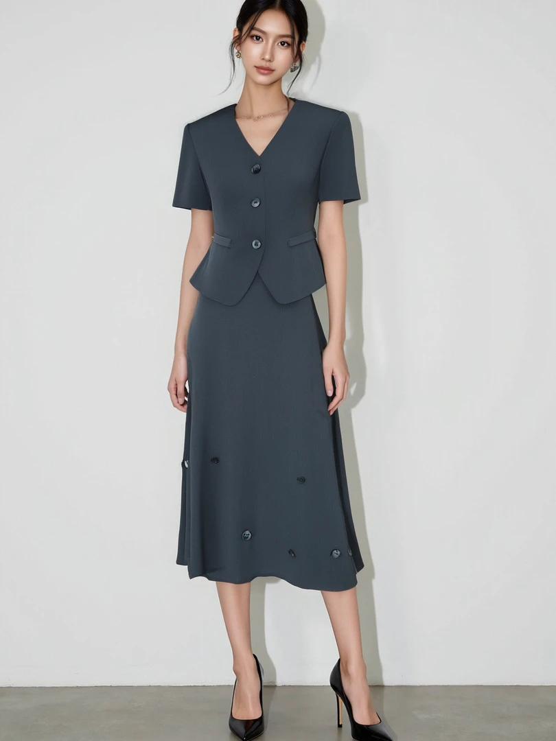 DENGDAHA 「大哈」夏短袖西装高级感显瘦气质西装套装SHBZU651607