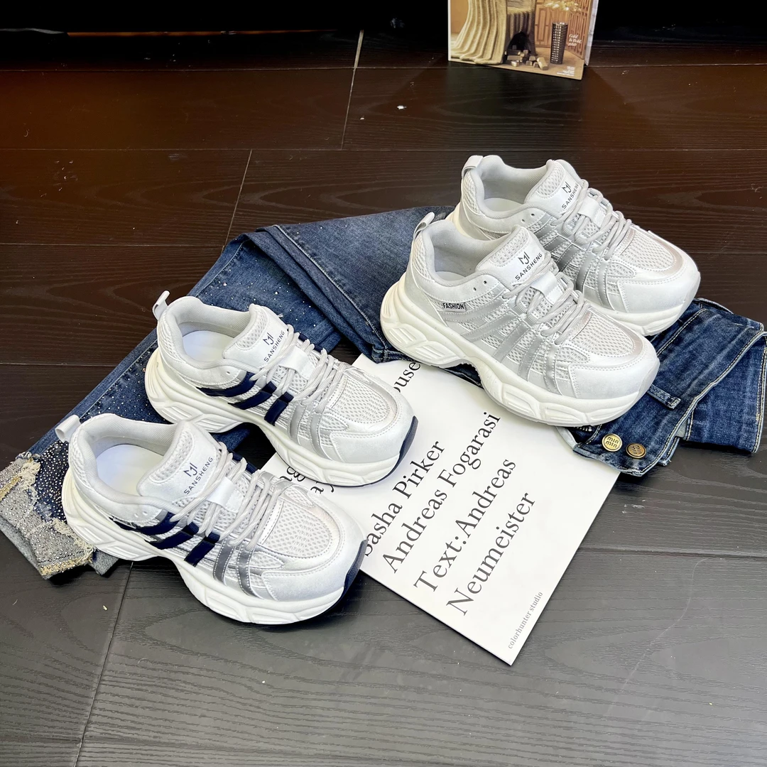 【现货现发】厚底增高老爹鞋女2025春秋百搭显脚小轻便休闲运动鞋