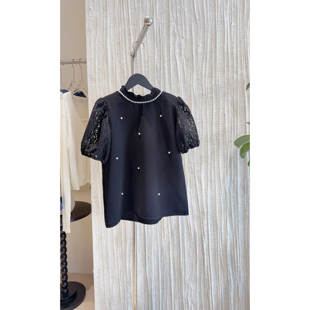 拼接珍珠仙仙短袖