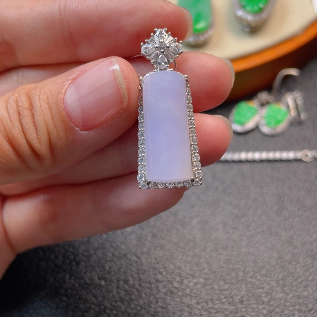 翡翠吊坠(不含链)银S925镶嵌