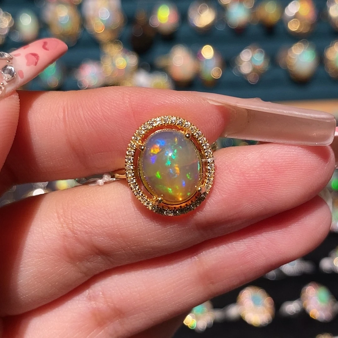 欧泊银S925镶嵌戒指