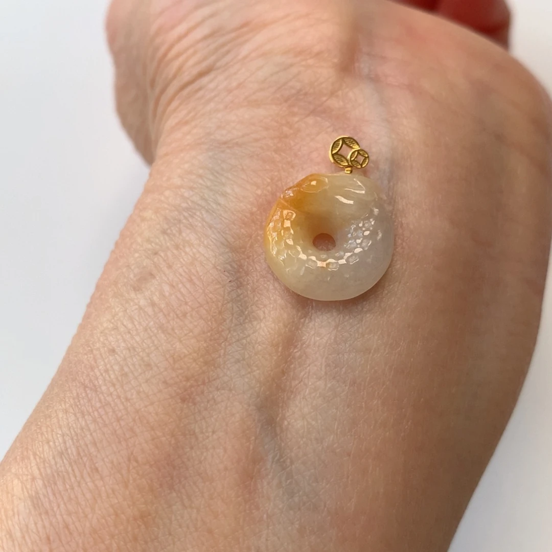 翡翠颈饰18K金镶嵌龙