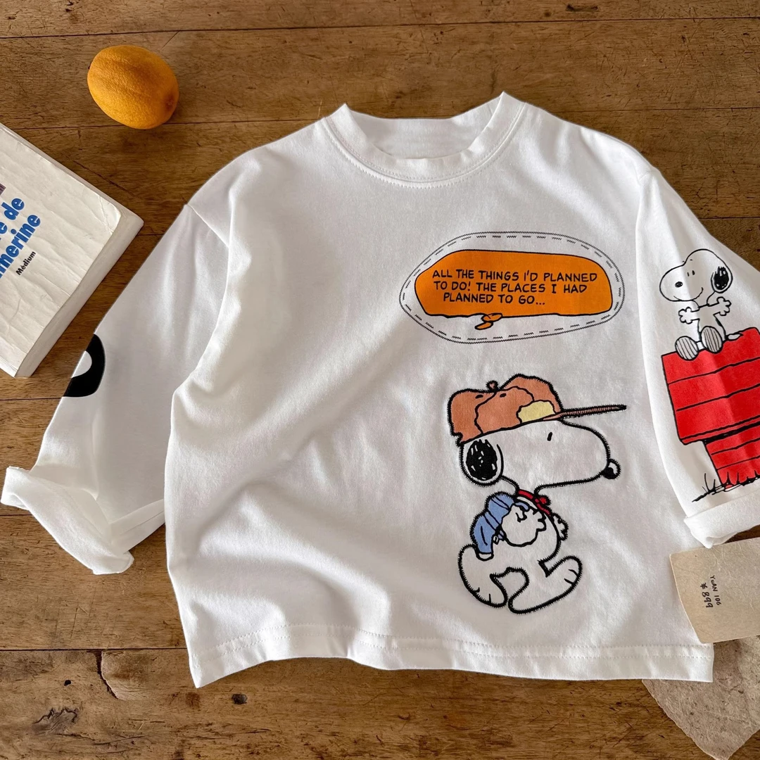 纯棉儿童卡通T恤可爱2025春秋新款男女童上衣日系宝宝打底衫长袖