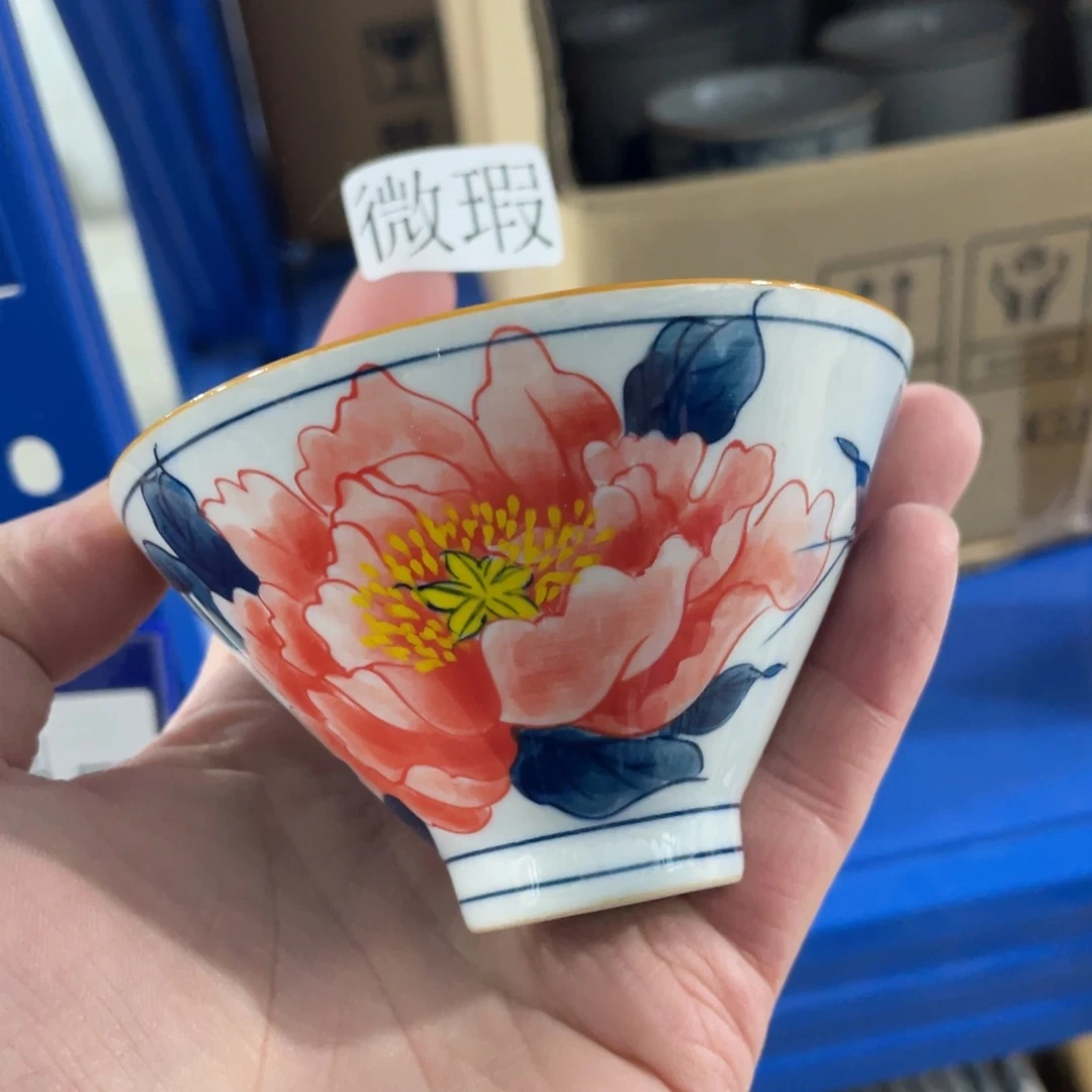 釉下手绘茶具微瑕