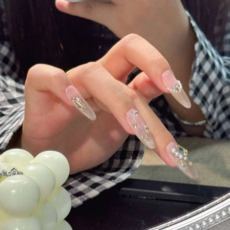 <Lean>少女心事 长椭圆 重工高品质纯手工穿戴甲 可重复使用10片