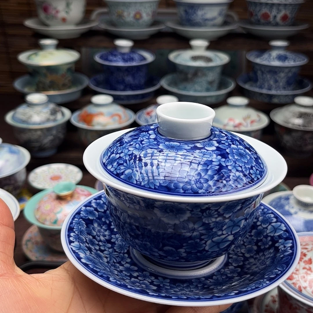 景德镇陶瓷三才盖碗