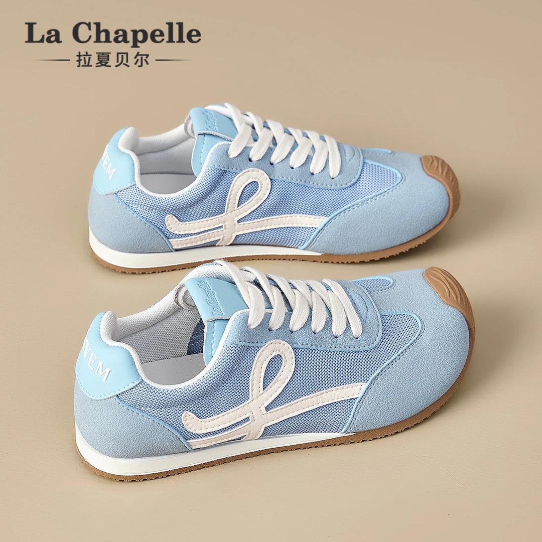 拉夏贝尔软底阿甘鞋女2025新款冬季运动休闲鞋子百搭小白鞋德训鞋