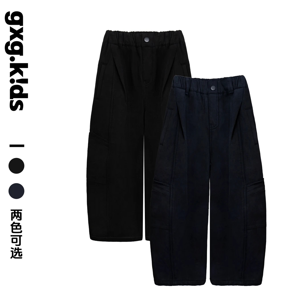 gxgkids25新冬2色百搭时尚保暖加绒加厚休闲裤男女童QYG3020104