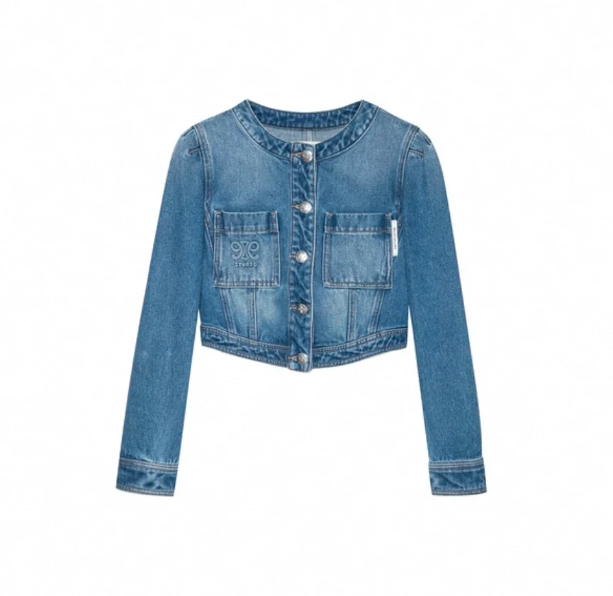 revan设计师品牌 春夏福福 复古圆领牛仔外套1480 ganjue买手店