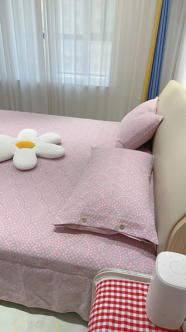 【太阳花-A类6股提花凉席】全棉赛络纺加厚老粗布透气吸汗三件套