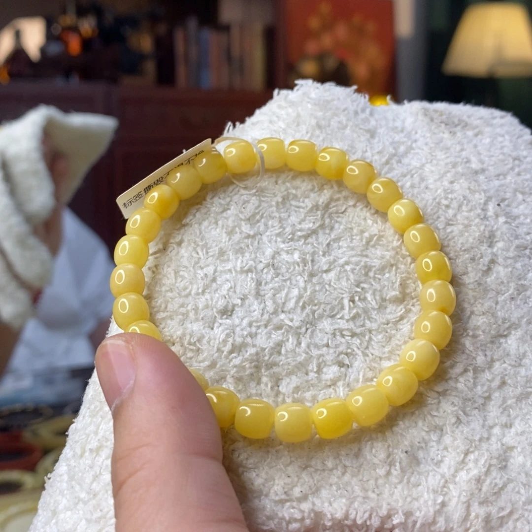 琥珀未镶嵌裸石7mm精工高桩老型微瑕