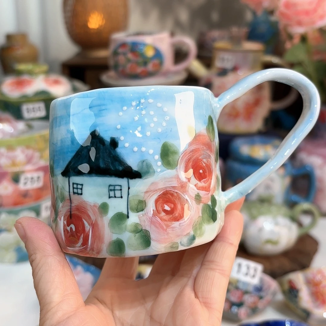 景德镇手绘高温釉下彩陶瓷茶具