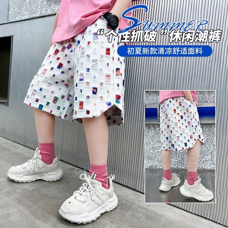 【棉质短裤】男童夏季短裤薄款2025新款中大童五分裤子儿童中裤炸街