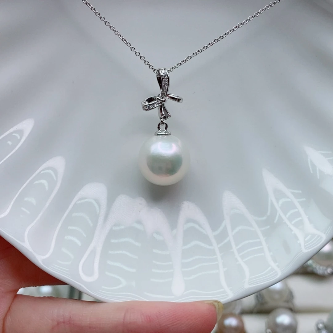 颈饰淡水珍珠银S925镶嵌12+A