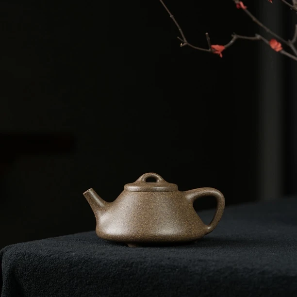 本无|子冶石瓢壶 宜兴原矿无添加桃花泥 180cc 半手制