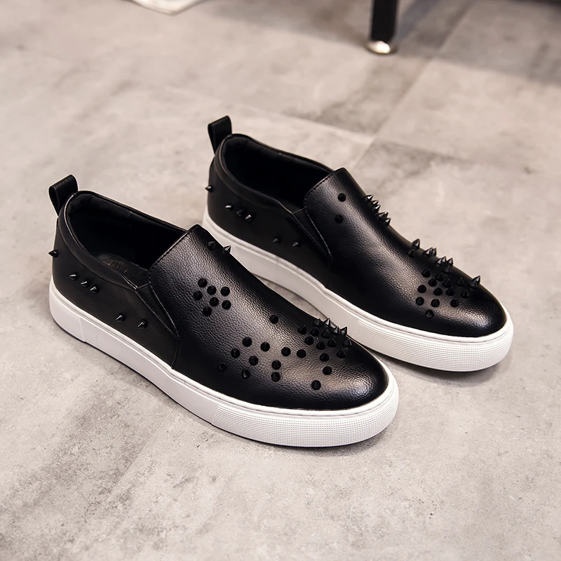 1185低帮男士休闲板鞋韩版百搭时尚潮流厚底一脚蹬懒人增高