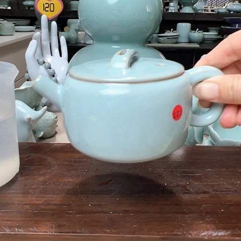 汝瓷天青汉瓦微瑕壶