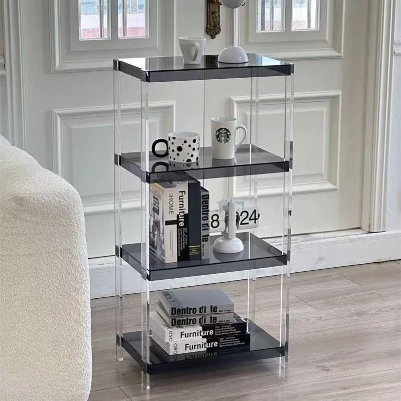 亚克力书架浴室卫生间落地多层置物架透明书柜收纳展示架定制
