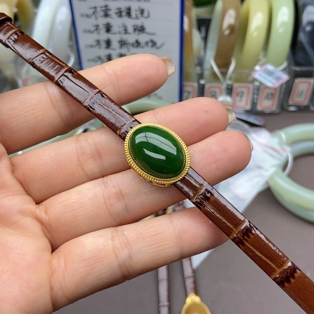 和田玉吊坠(不含链)银S925镶嵌周