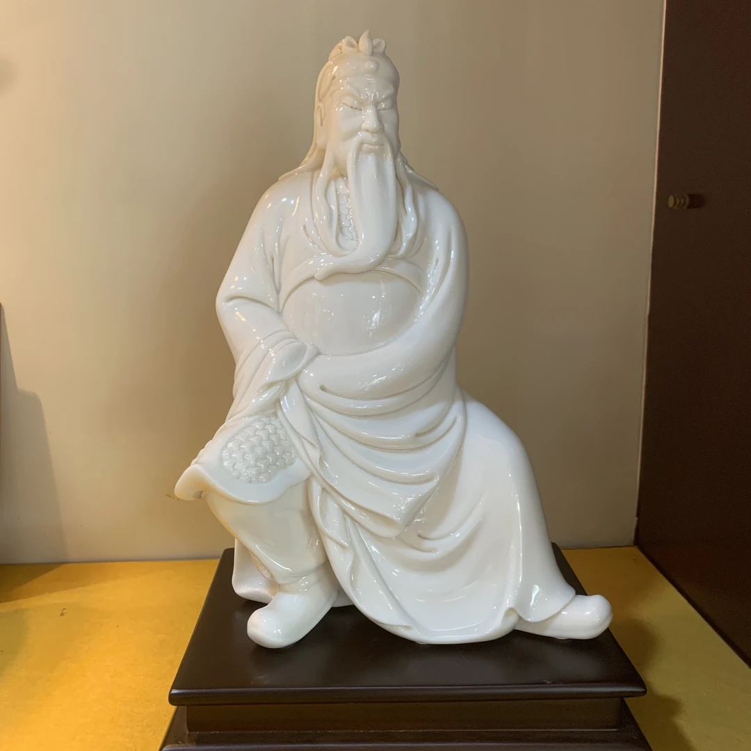 德化白瓷忠义关公陶瓷工艺品雕塑