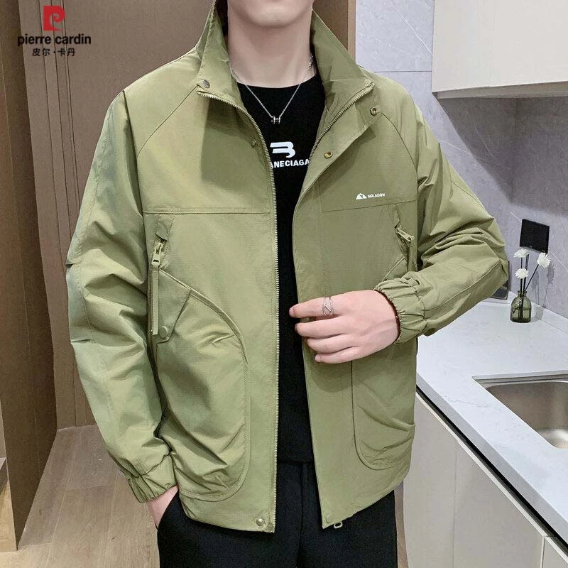 皮尔卡丹2025春秋百搭休闲夹克潮流男士外套品质新款夹克立领上衣