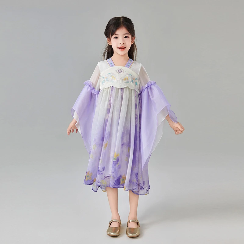 【雅韵东方】笛莎女童国风裙子春季新款儿童新中式汉服裙-9M251U402