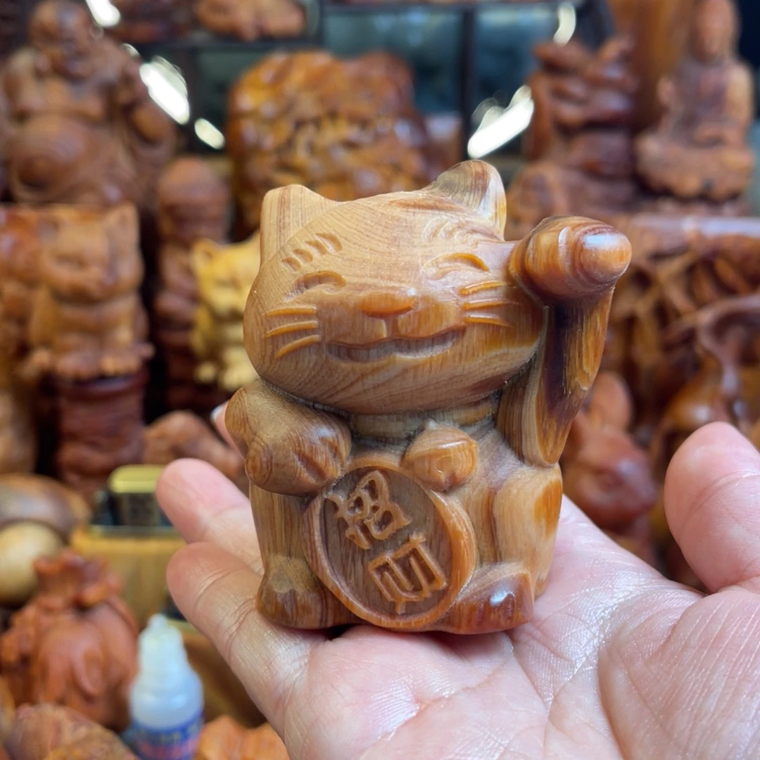 松木（琥珀木）其他微瑕招财猫