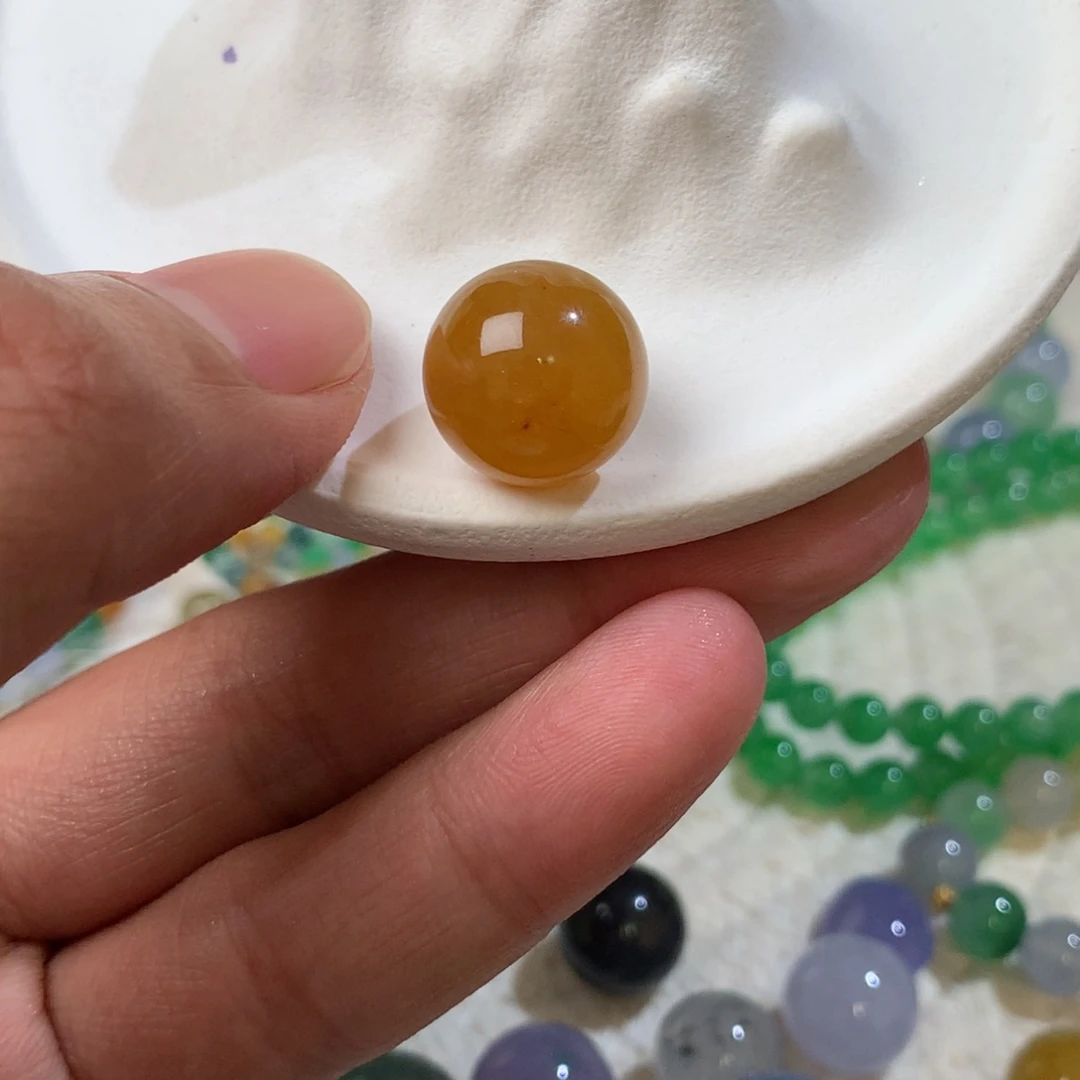 翡翠散珠毕业13mm黄珠