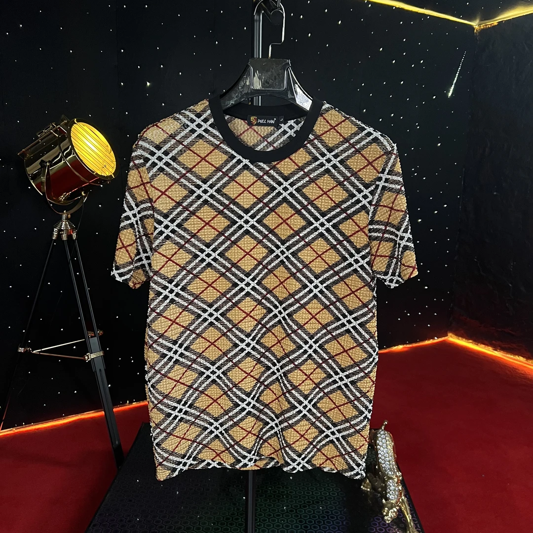 PULLMAN BR定制格纹 典藏系列 高端男士奢华圆领T恤短袖