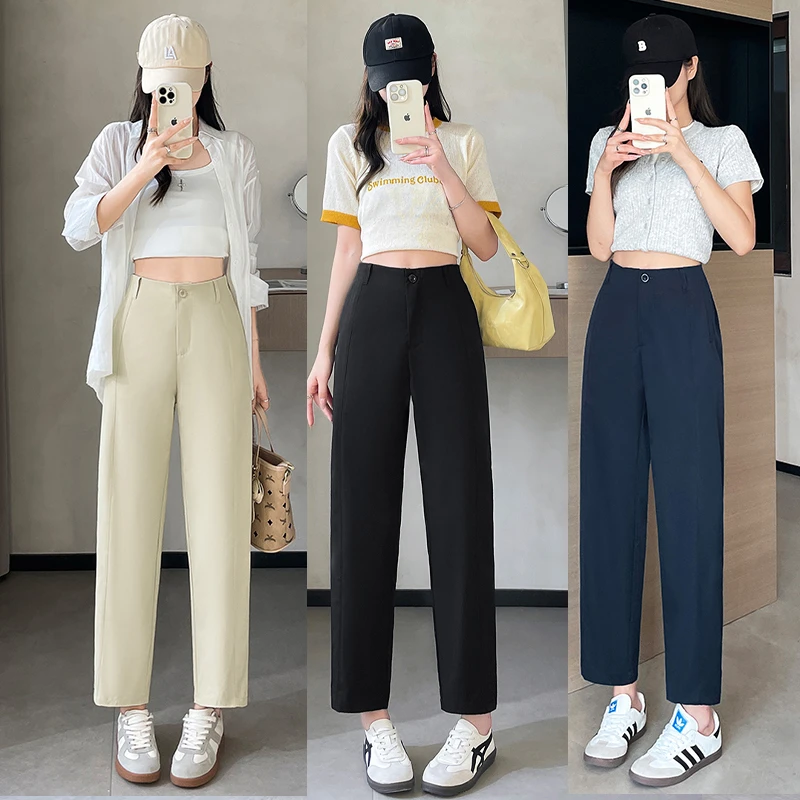 【云锦棉】改良版弯刀裤小直筒裤小个子定制2025夏季新款薄款显高