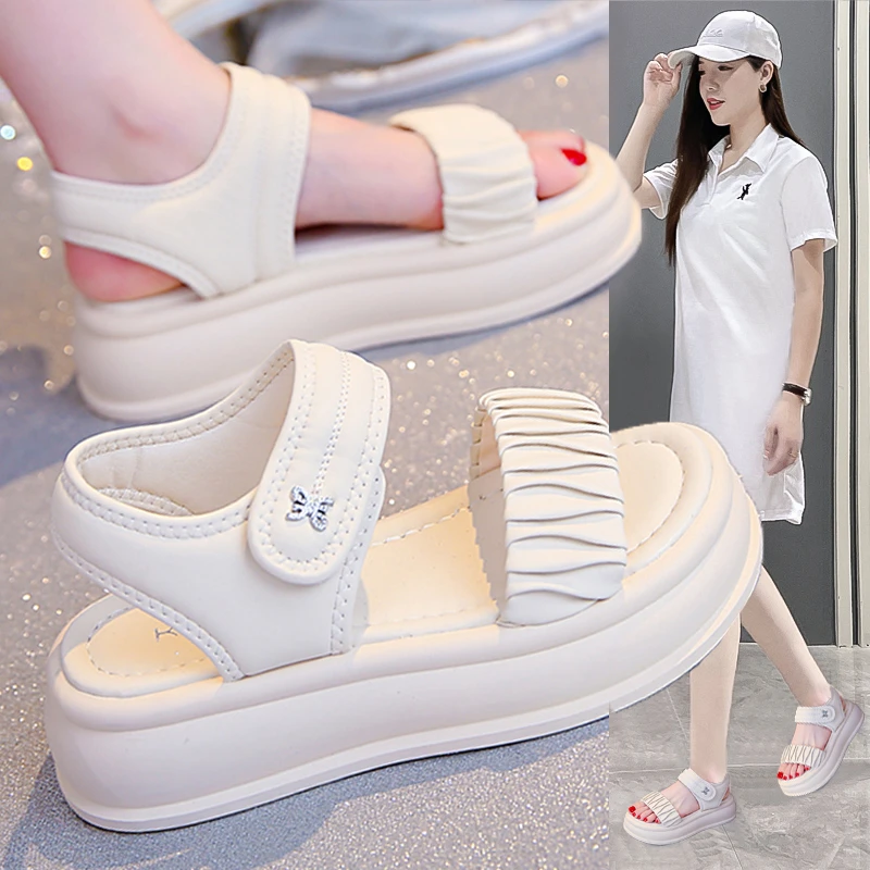 超火凉鞋女款夏季小个子显高2025新款厚底女士凉鞋新款2025爆款