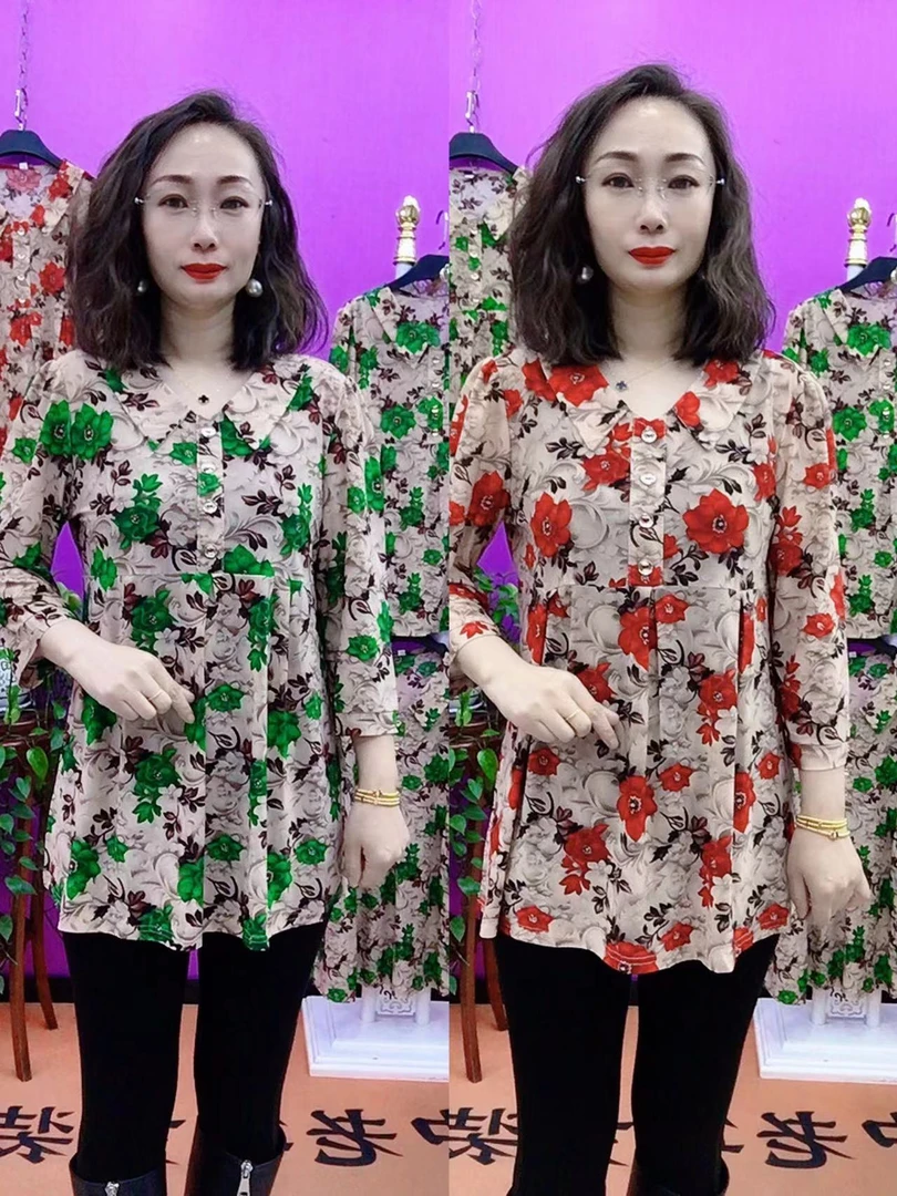 福利款洋气百搭遮肉款妈妈衫