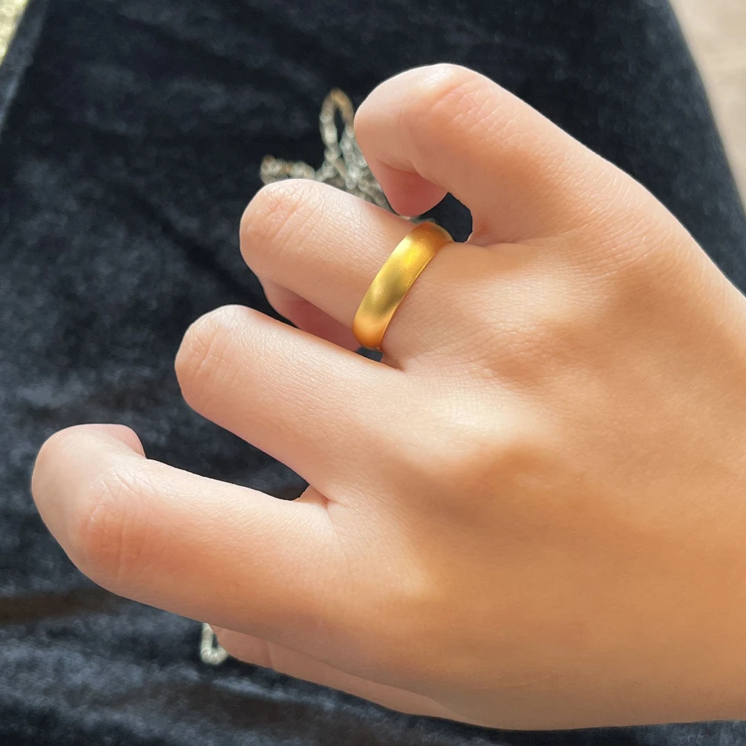 足银戒指 泥鳅背戒指素戒时尚经典古法磨砂传承素圈实心