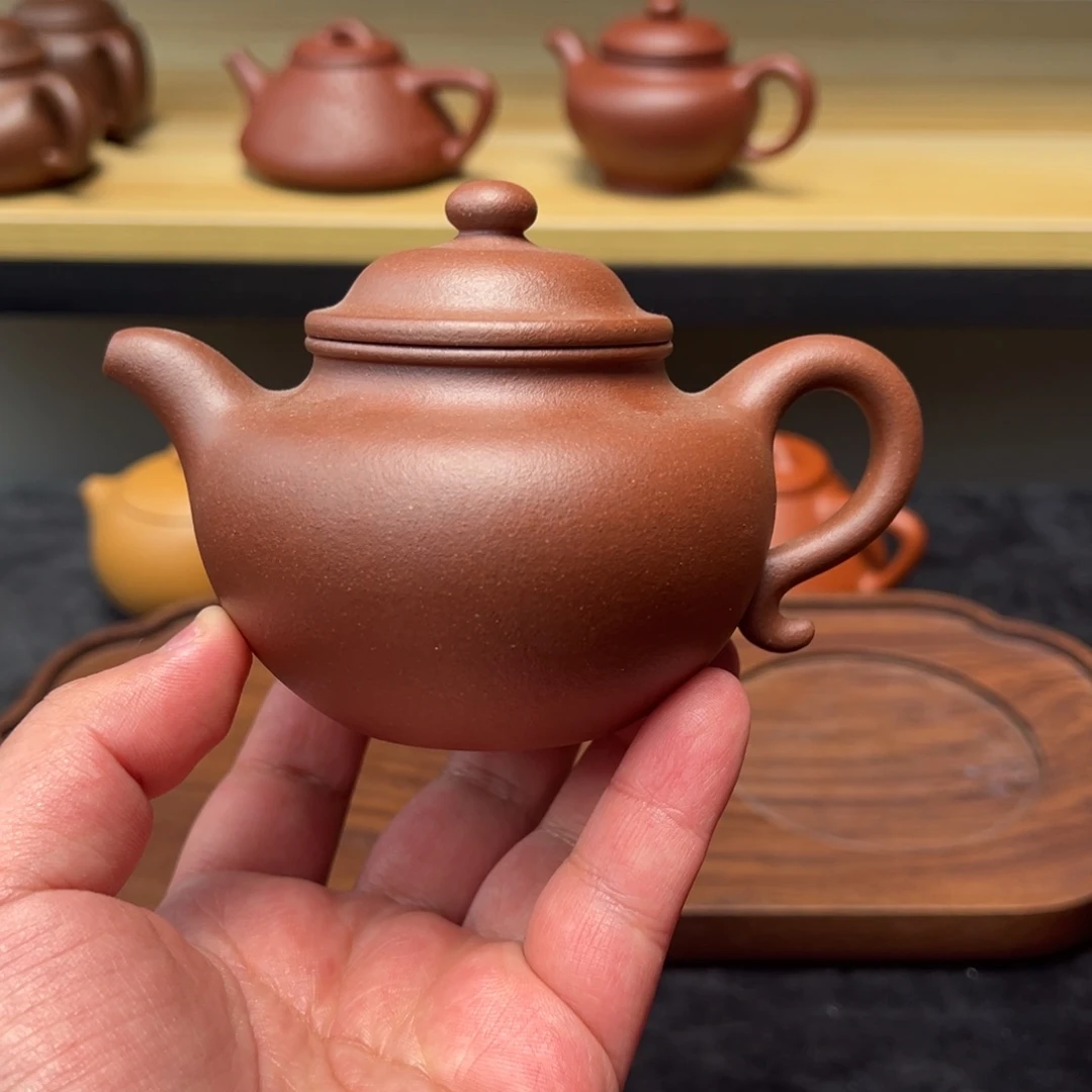 紫砂茶壶180cc桃花泥莲子