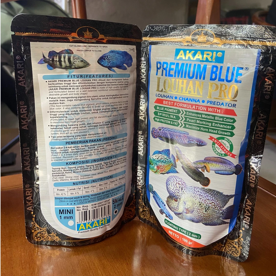 ak印尼雷龙鱼饲料进口YY增艳增色涨帆压帆纹饲料雷龙鱼专用饲料