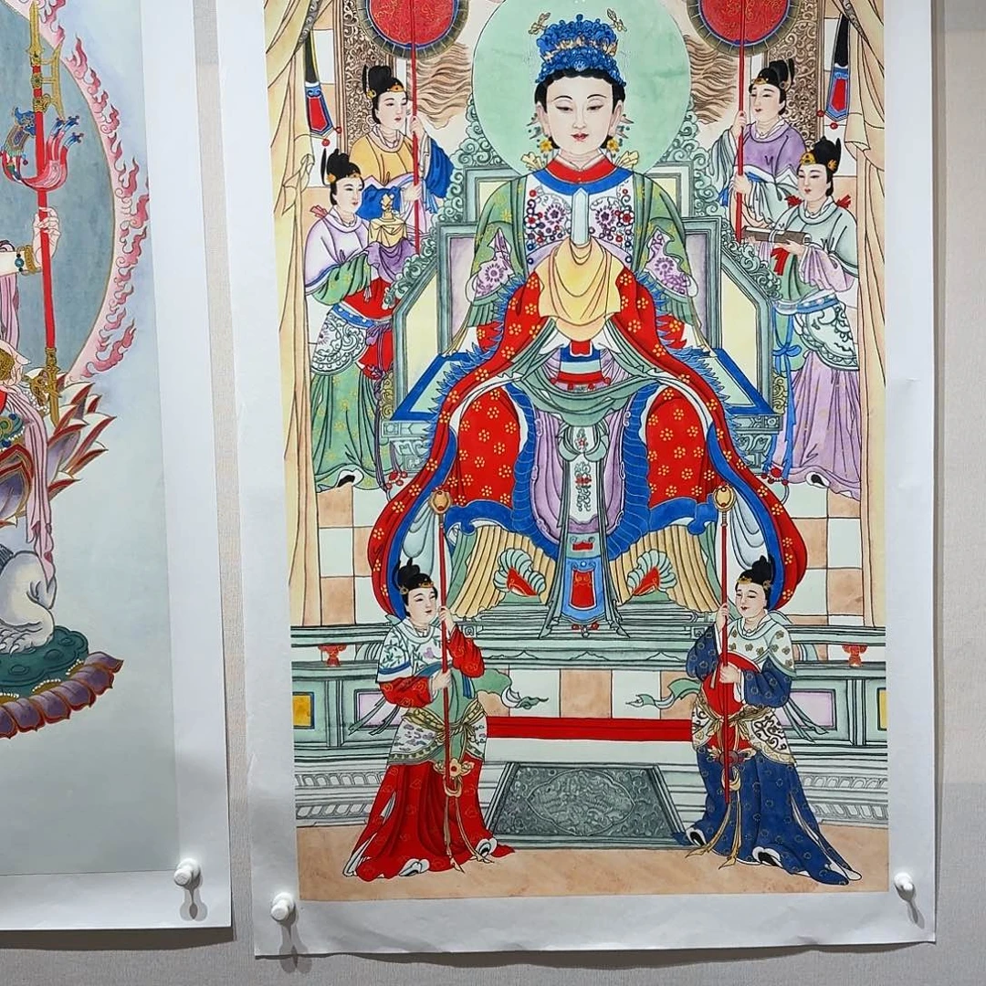 全***涵国画碧霞元君一副作品