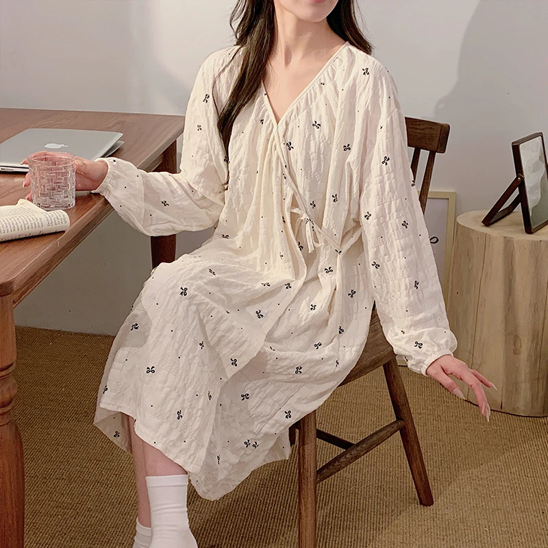 【孕妇睡裙】春秋哺乳睡衣进产房待产裙产妇怀孕喂奶哺乳衣月子服