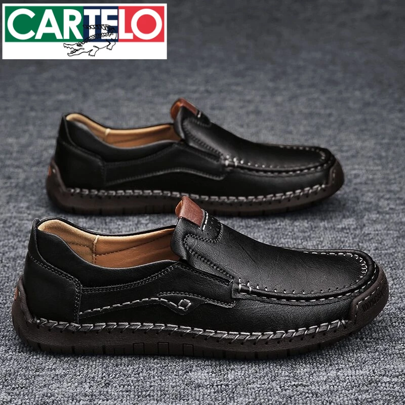 品牌春季时尚潮鞋男士轻奢软底休闲皮鞋英伦百搭透气豆豆鞋子男款