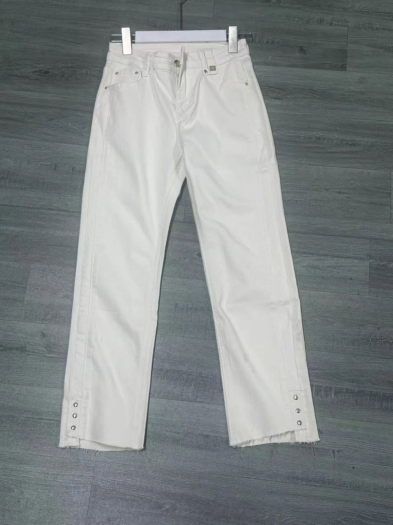 035-1#【长90】2025春款时尚百搭九分直筒牛仔裤