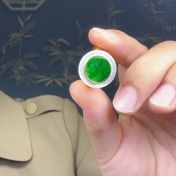翡翠银S925镶嵌戒指特价