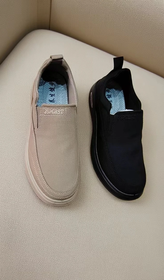 舒适男士透气布鞋单鞋休闲厚底软底平底纯色