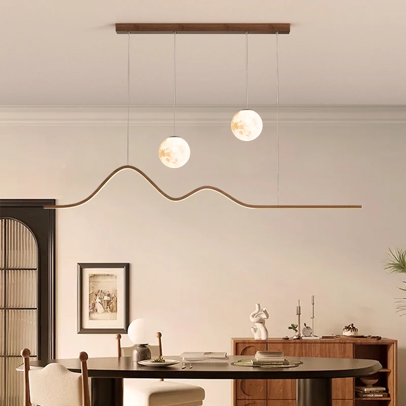 日式复古餐厅吊灯现代简约民宿茶室禅意胡桃木全光谱护眼中古风灯