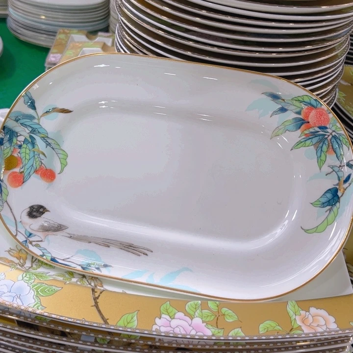 瓷片荔枝鱼盘一个微瑕