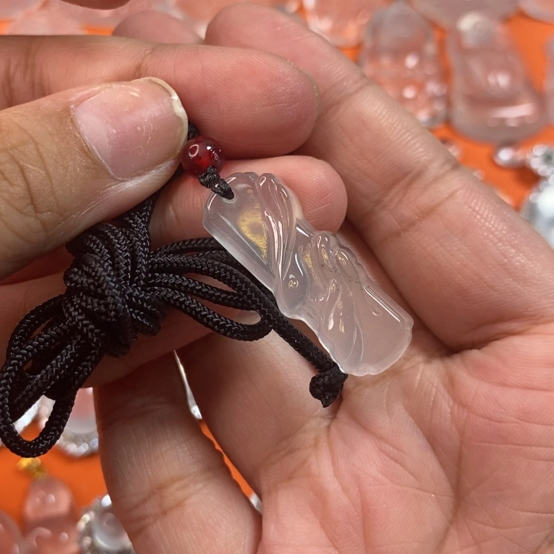 石英质玉银S925镶嵌颈饰竹节