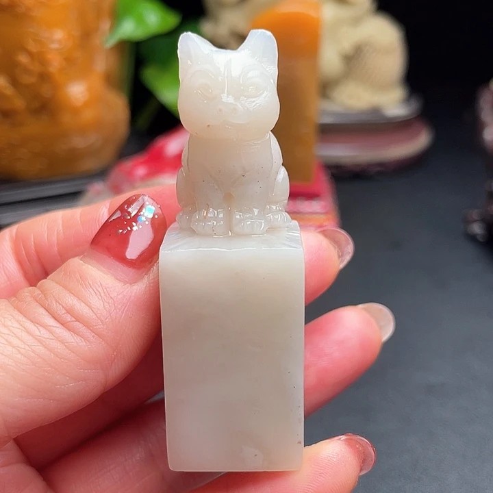 昌化石邓*桐昌化冻手把件印章闲章