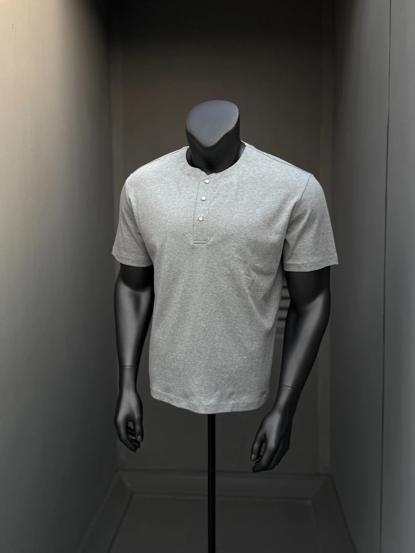 91studio 高级感痞帅亨利领T恤男夏纯棉潮牌短袖高街cleanfit半袖