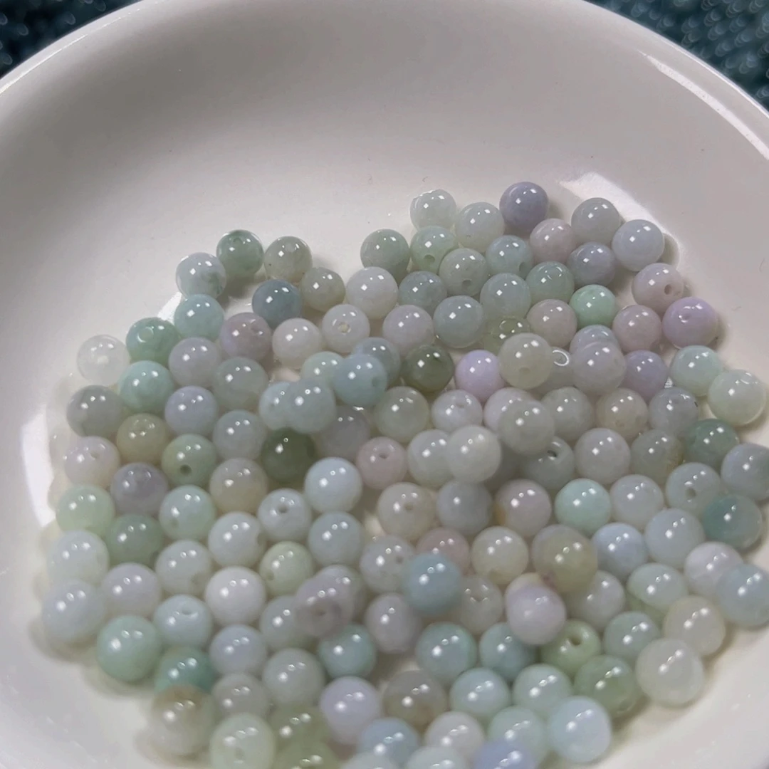 翡翠未镶嵌手链卡5.6圆珠100个